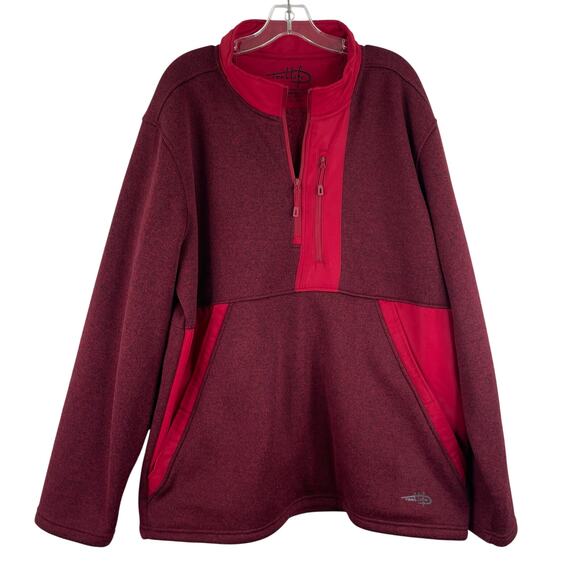 Reel Life Red Quarter Zip Pull Over Sweater Men's XXL Outdoors Fishing - Picture 1 of 14